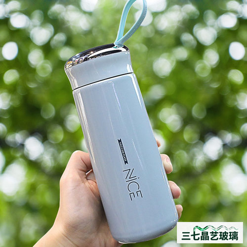 奈斯杯印刷logo颜值礼品水杯商家开业活动宣传广告双层玻璃水杯