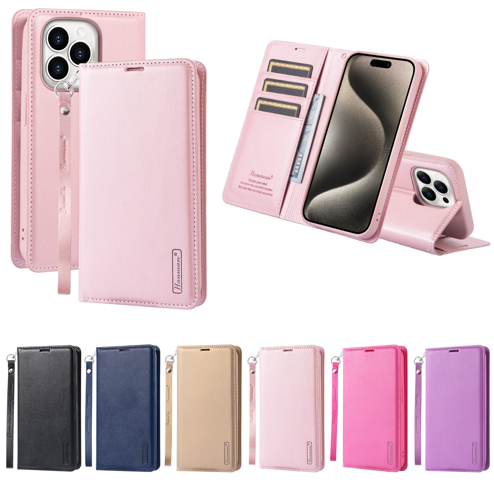 Hanman适用苹果手机壳iPhone17pro max翻盖皮套17新款手机壳图片