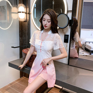 性感连衣裙足浴足疗技师工衣桑拿按摩会所女职业套装短裙女服