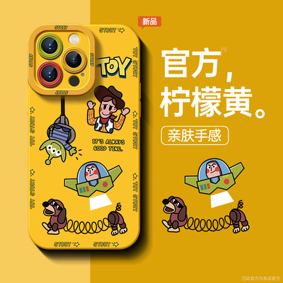 适用苹果16promax手机壳2025新款女款级感卡通镜头全包防摔玩具总动员硅胶15/14/13/12/11pro