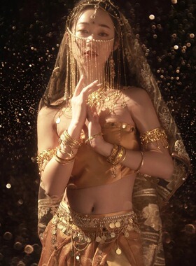 波西米亚民族风开口手镯古风流苏铃铛吊坠汉服旅游苗族舞蹈配饰