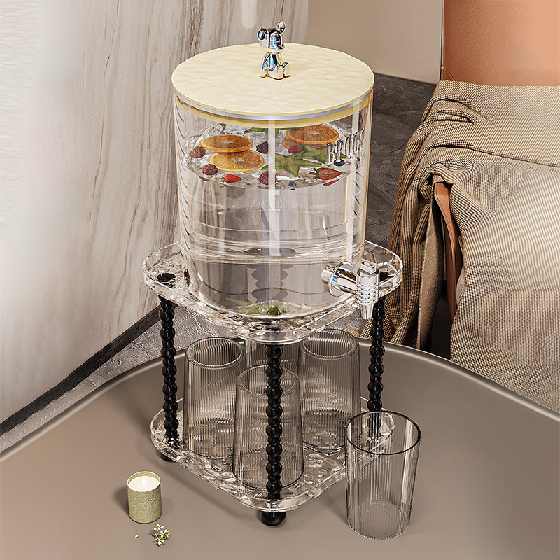 冷水壶耐温PET凉水壶家用大容量果茶桶饮料桶带龙头储水壶套装