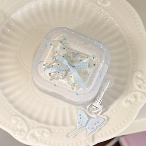 唯美碎花蝴蝶适用AirPods4保护套3挂件1/2苹果蓝牙耳机软壳pro2