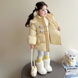 女童冬季加厚棉服2025新款女孩冬装连帽棉袄女冬款保暖洋气外套，童装棉衣，祺妙童装