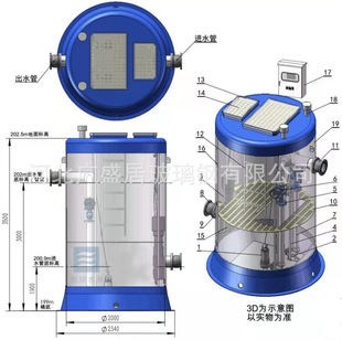 玻璃钢一体化提升泵站智能远程控制一体化预制泵站雨水收集泵站