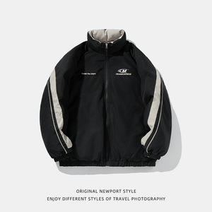 撞色设计棉服冬季款字母印花棉衣外套加厚面包服L5123-P100控168图片