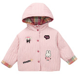 女童洋气冬季格子加厚棉衣女2025新款保暖棉服冬装两面穿休闲P99，童装棉衣，祺妙童装