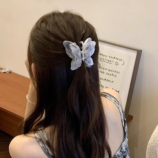超仙立体晕染蝴蝶抓夹女后脑勺半扎头鲨鱼夹级感新中式发抓发饰