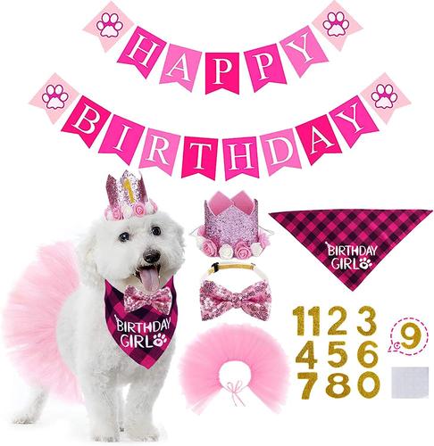 生日横幅纱裙套装小狗夏