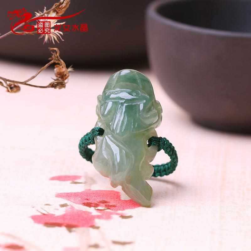 新款天然翡翠玉貔貅戒指 男款女款情侣款食指指环 编织戒指 包邮