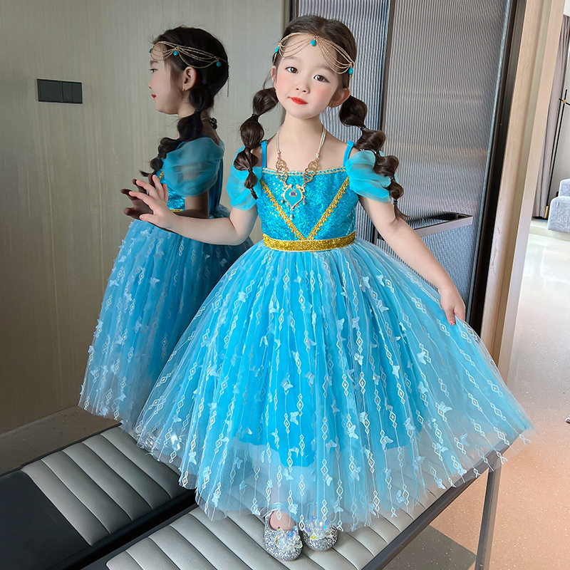 夏季女童卡通童话公主裙cosplay茉莉网纱裙儿童摄影写真礼服超仙