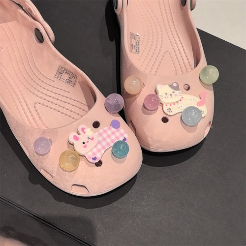 AI LIFE 芭蕾风洞洞鞋配饰鞋花糖果色鞋扣装饰适配Cross/Crocs