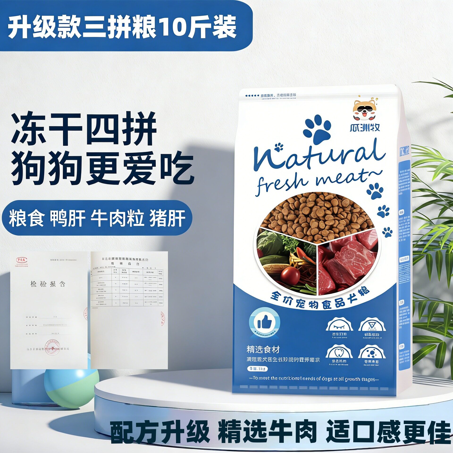 冻干狗粮泰迪幼犬比熊成犬普通大狗全价膨化粮