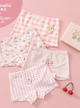 caramella卡拉美拉彼得兔女童内裤纯棉四角平角短裤可爱舒适礼盒