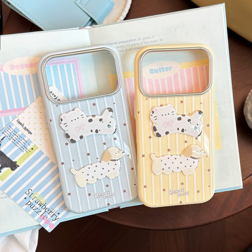 Ins Style Cute 3D Dog Cat Phone Case 适用 iPhone 17 Pro Max 16 15 Creative Cartoon Soft Cover
