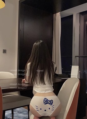 kitty出击！可爱纯欲夏季薄款无痕内裤女舒适提臀卡通中腰三角裤