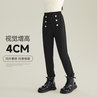 大童洋气童装女童休闲裤2025冬季新款儿童加绒保暖长裤女孩铅笔裤