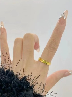 Women's Luxury Gold Color Opening Ring Fashion Shining Ring