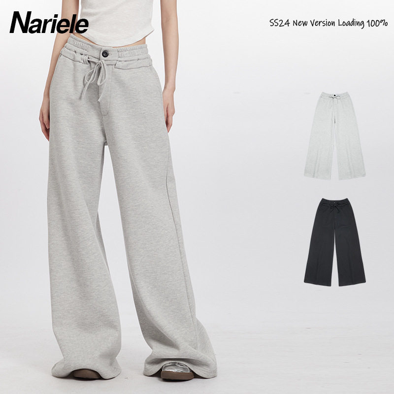 Nariele运动夏季长裤拖地裤