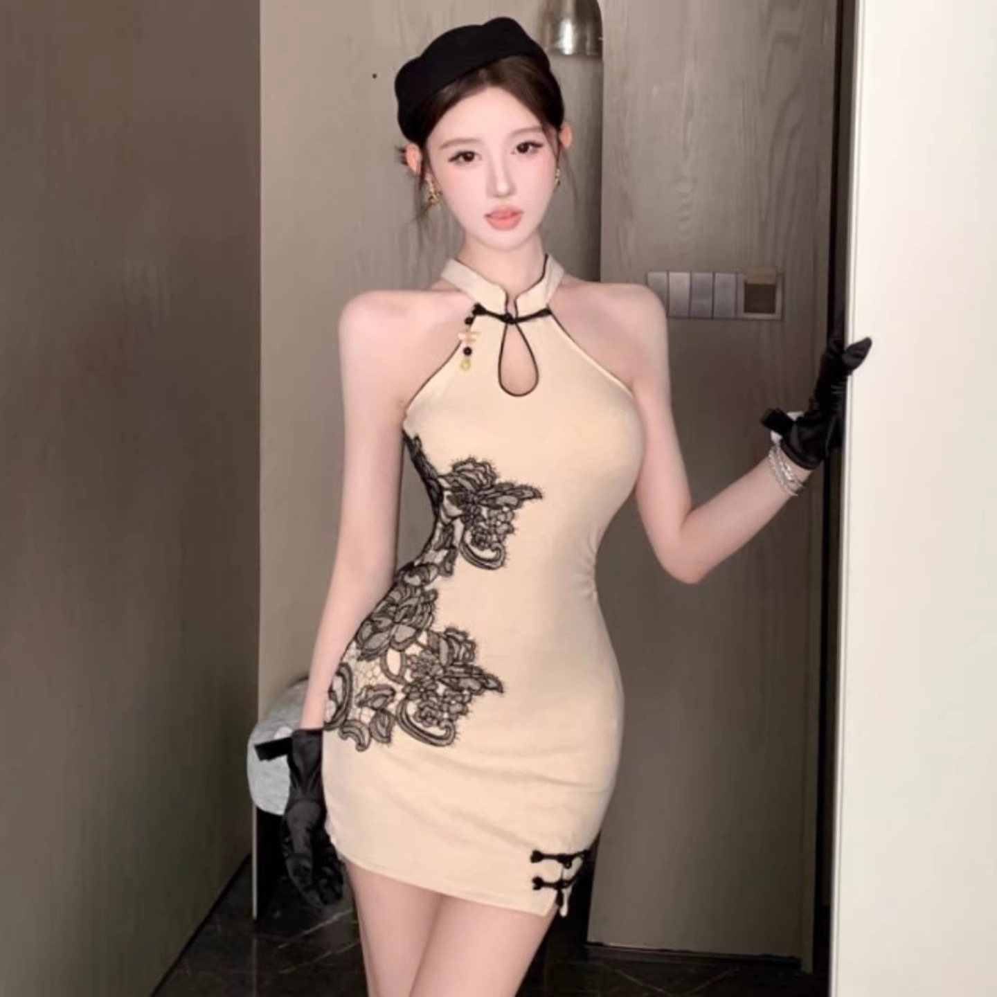 纯欲辣妹性感无袖旗袍年轻款少女连衣裙