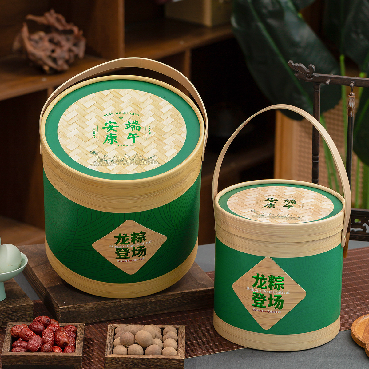 端午礼盒桀美烫金粽礼抱抱桶