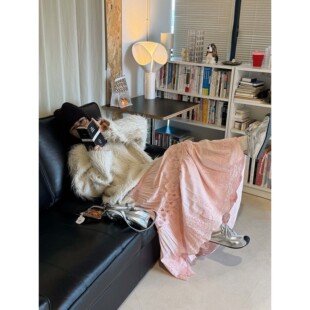 卢浮春季 波西米亚浪漫风蕾丝花瓣拼接蛋糕半身裙宽松大摆长裙 新款