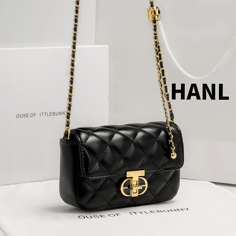 品牌新款牛皮双E锁轻奢肩菱格链条小众百搭优质斜挎包通勤女包