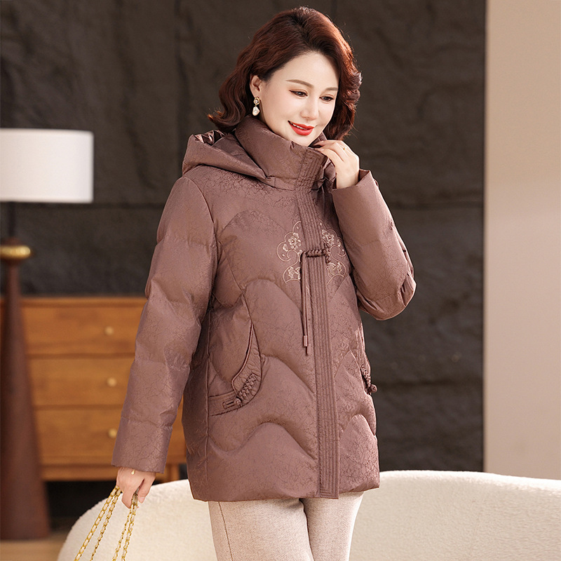 90绒羽绒服女洋气妈妈外套