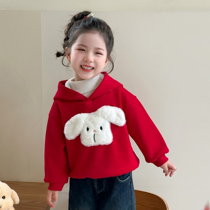 女童加绒卫衣秋冬2025新款儿童巨好看衣服洋气女冬装保暖上衣P69，童装卫衣/绒衫，祺妙童装