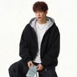 秋季款重磅质感运动宽松帽衫短宽廓形夹克外套MW3950-P67控108，男装夹克，电商A362