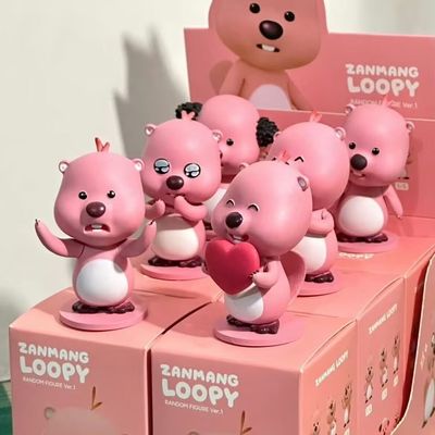 韩国正品Zanmang loopy盲盒loppy盲盒一二正版小海狸秃头露比玩偶