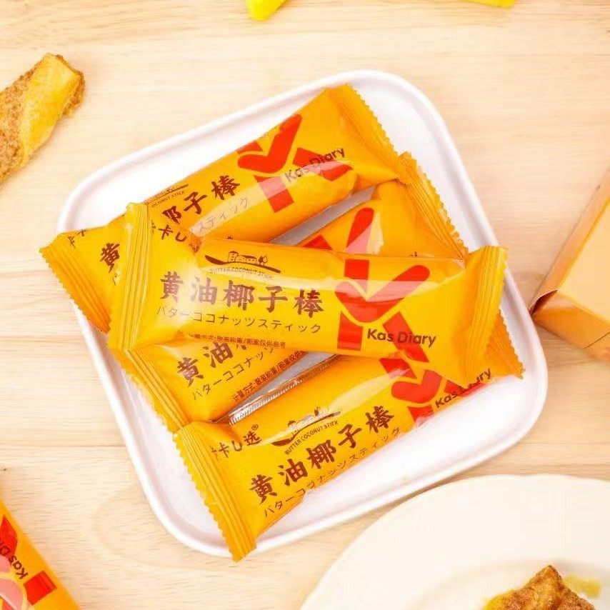 黄油椰子棒120g热加工烘烤类糕点面包棒酥脆网红休闲零食卡卡U选