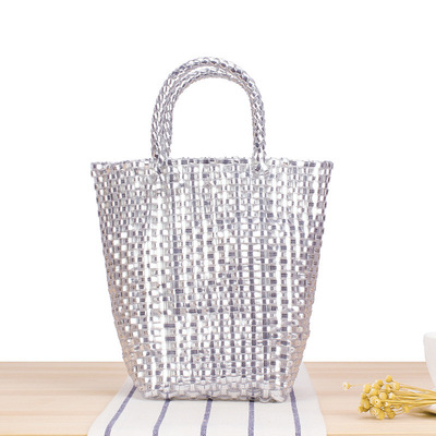New minimalist plastic woven bag daily casual versatile beac