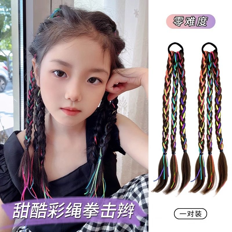 假发辫子发圈甜酷拳击辫皮筋发饰