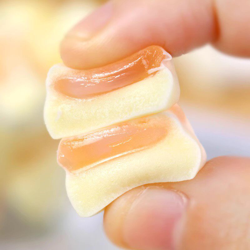 日本进口零食kabaya卡巴也白桃味/葡萄味夹心软糖水蜜桃味糖果40g