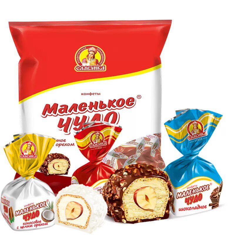 俄罗斯进口糖果 斯拉夫榛仁夹心奶糖 巧克力多种口味婚庆喜事糖