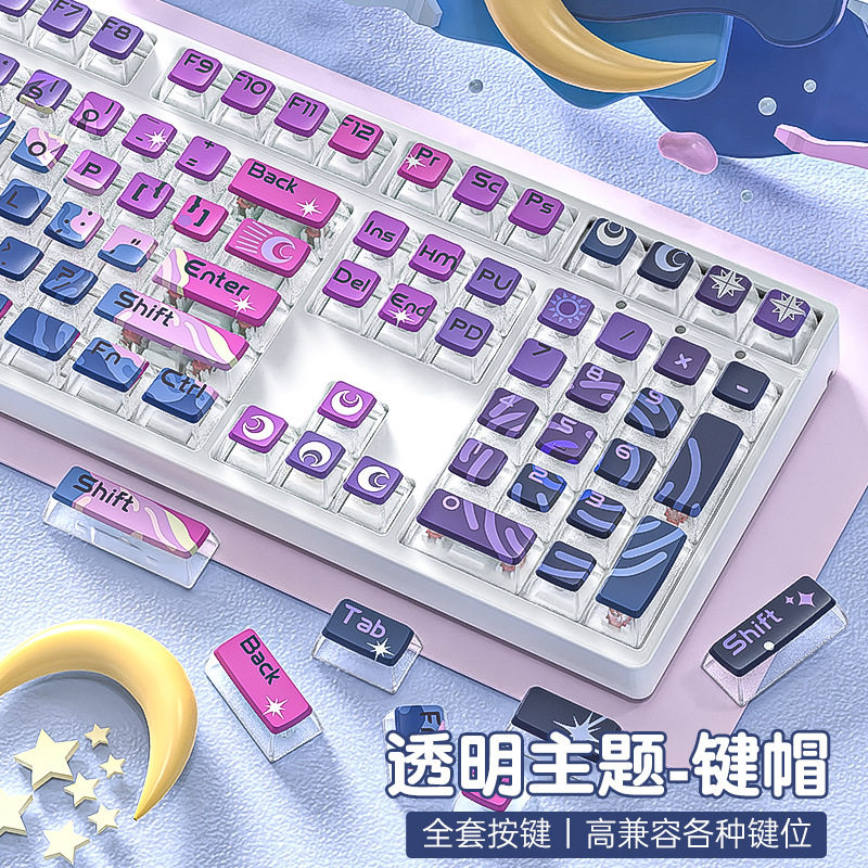 ASA高度PBT热升华透明水晶透光个性主题客制化机械键盘键帽