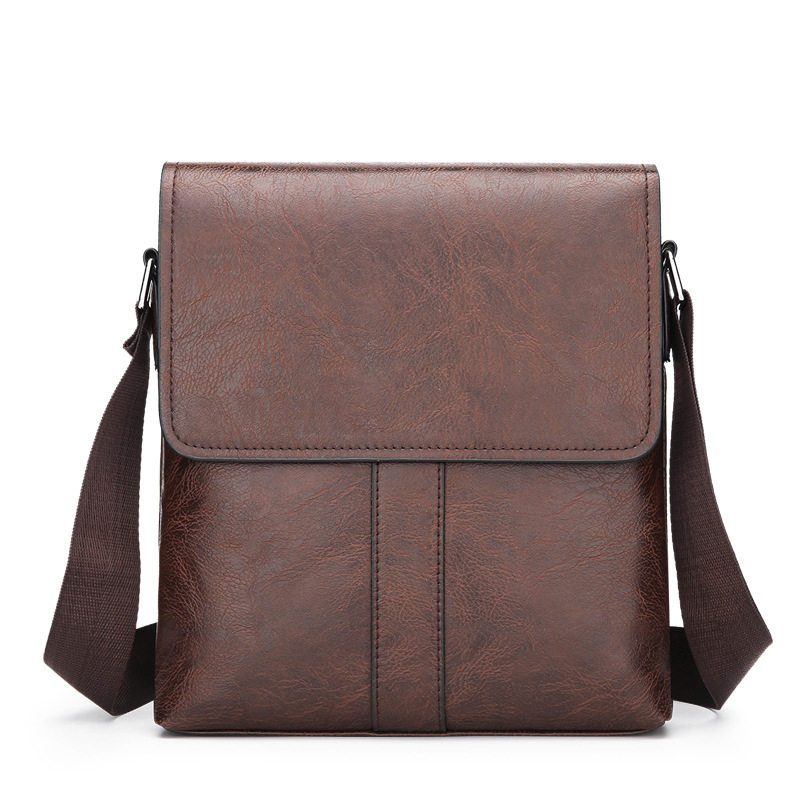 真皮单肩包男士牛皮公文包商务男包斜挎包休闲韩版背包男包包潮流