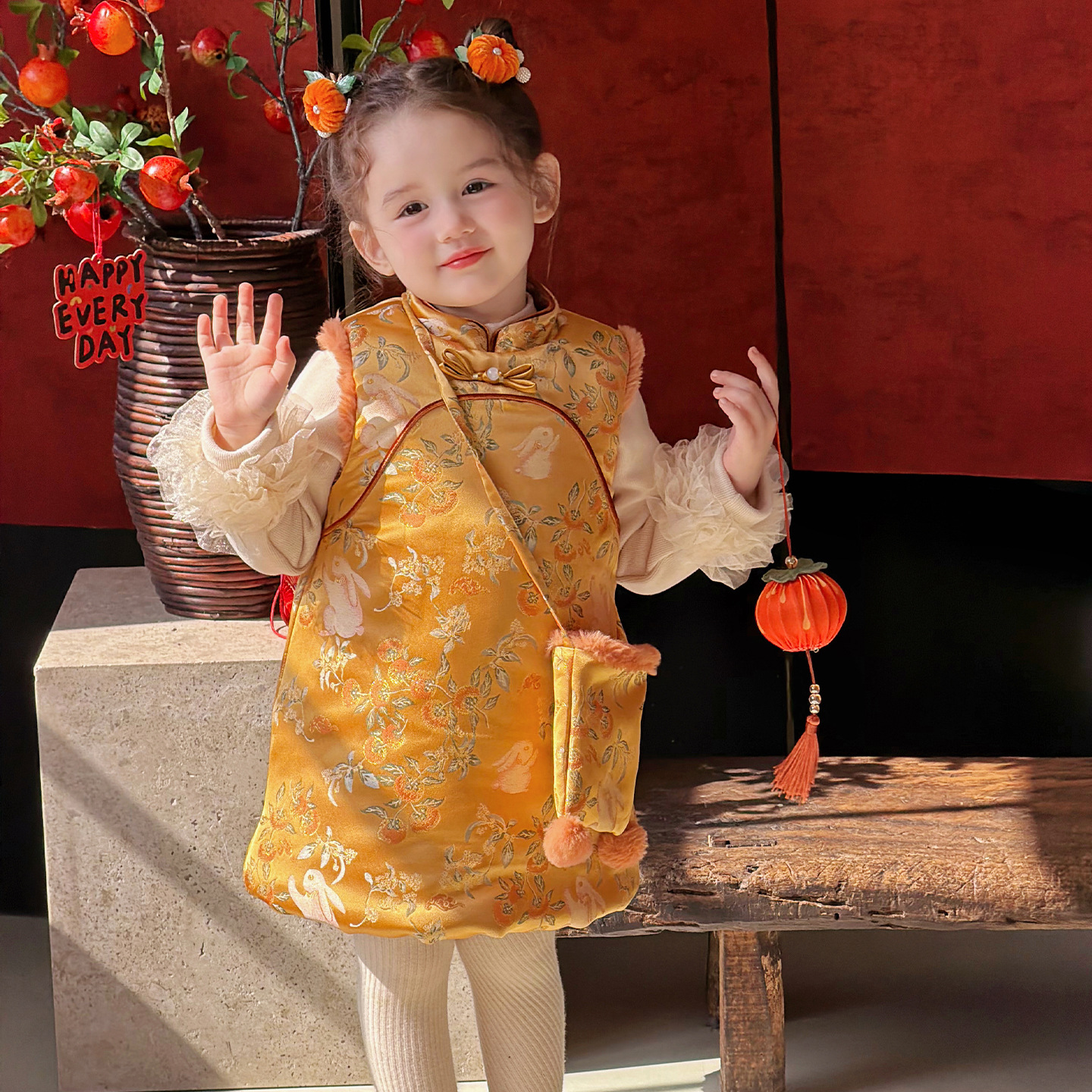 女童汉服豆豆田3岁中国风WF346