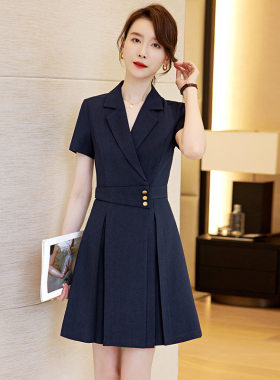 2026职业西装连衣裙女夏季短袖新款端礼服师气质美容院珠店服