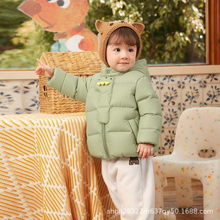 儿童羽绒服童女童冬装2025新款连帽外套加厚三防保暖上衣萌