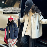 女童秋冬款夹棉冲锋衣2025新款儿童加绒加厚三合一运动骑行服外套，童装外套，祺儿童装