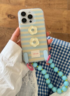 TAN｜夏日撞色格纹圆球指环扣适用iPhone15promax苹果14手机壳13新款12手机保护壳