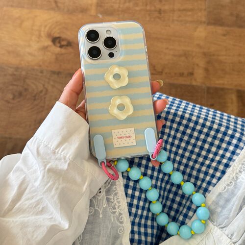 TAN｜夏日撞色格纹圆球指环扣适用iPhone15promax苹果14手机壳13新款12手机保护壳