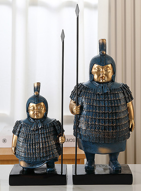 兵马俑电视柜摆件新中式