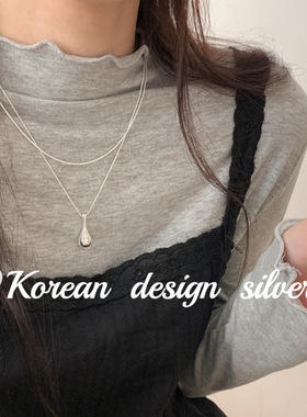 韩国简约ins风博主同款饰品S925纯银长款葫芦项链小众设计级感