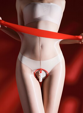 全透明一线开裆极光丝袜带珍珠按摩免脱超薄丝滑油亮黑丝袜女