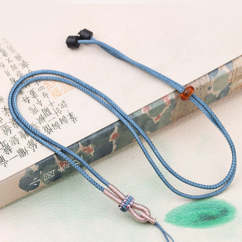 简约项链绳绑黄金翡翠平安扣挂绳