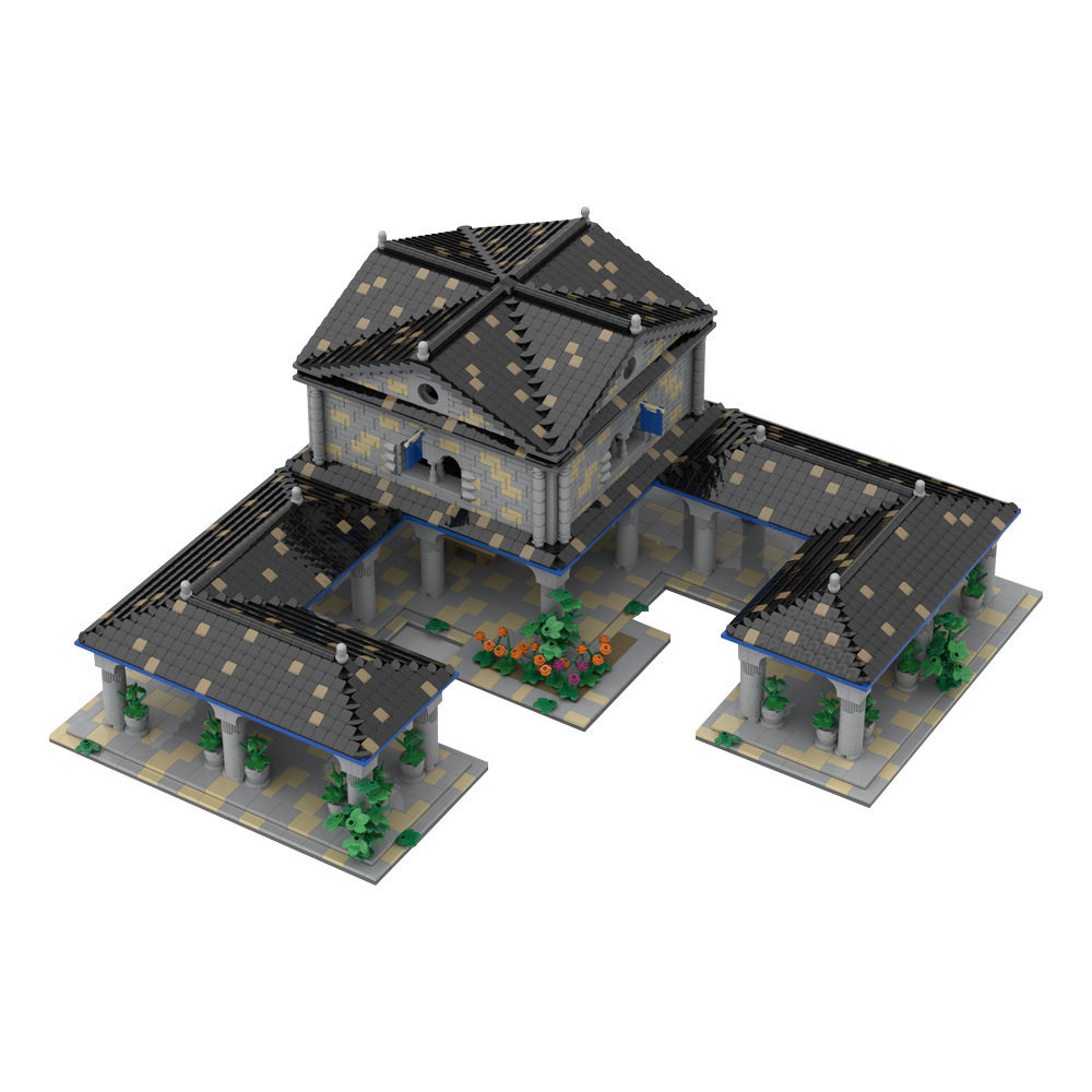 【高砖零件】游戏帝国时代不列颠城镇中心建筑模型拼装积木玩具