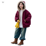 女童2025年冬季新款实用两面穿仿貂毛派克服女大童户外保暖毛外套，童装外套，祺儿童装